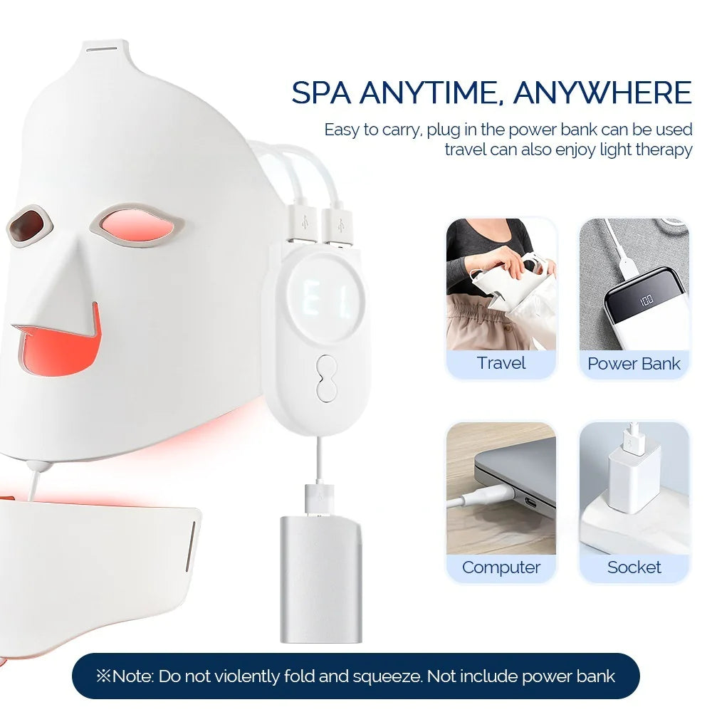 Mască LED Facială 7 Culori | Terapie Acnee & Anti-Aging